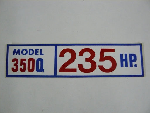 Chris Craft engine parts 350Q decal 16.92-08622