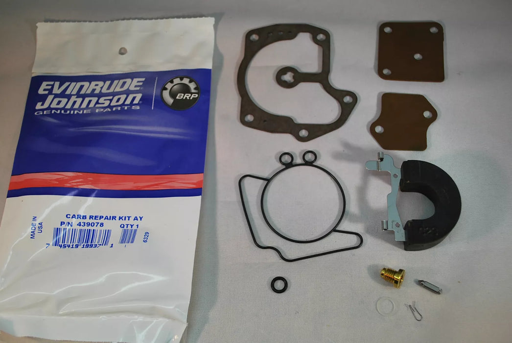 Johnson Evinrude OEM Carburetor Repair Kit 439078 with Float BRP/OMC
