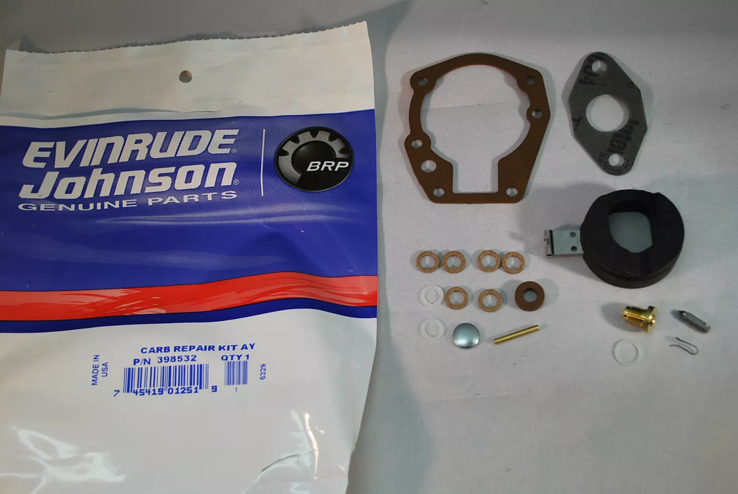 Johnson Evinrude OEM Outboard Carburetor Kit with Float 398532