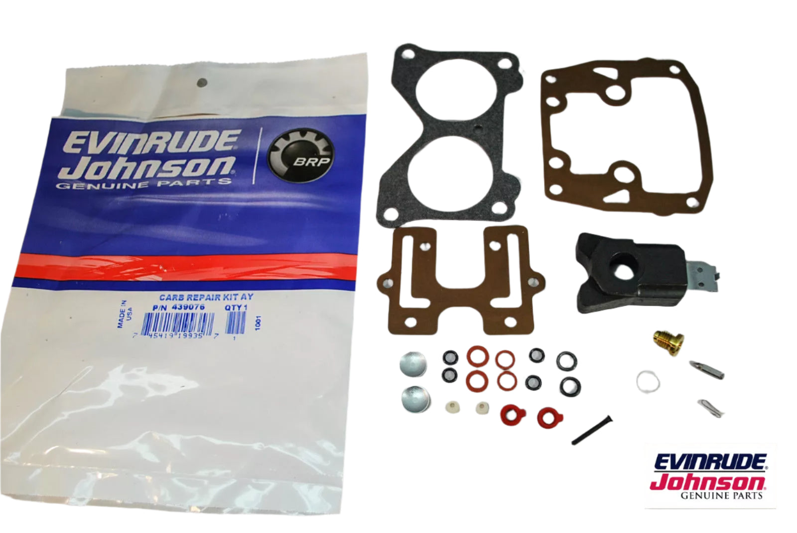 Johnson Evinrude OEM Carburetor Repair Kit with Float 0439076