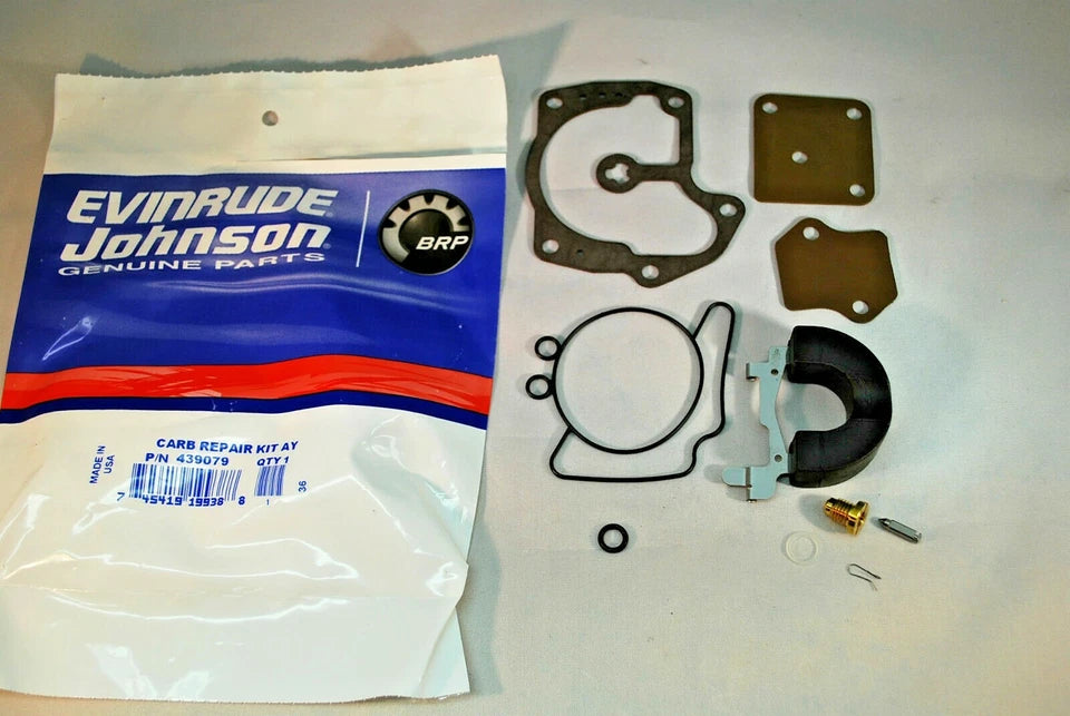 Johnson Evinrude OEM Outboard Carburetor Kit with Float 0439079 BRP/OMC